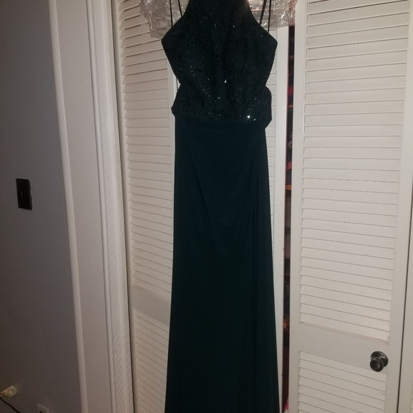 Morgan & co dark green long dress - Picture 4 of 6
